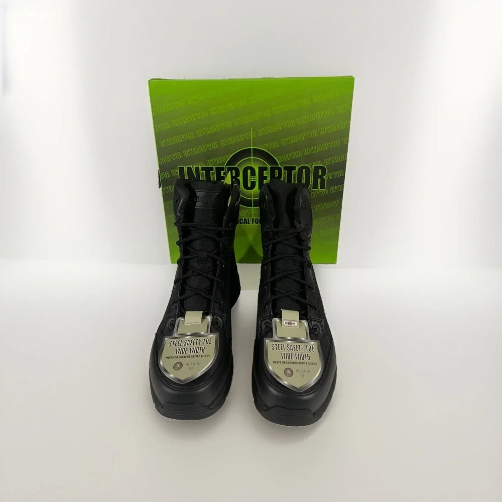 Interceptor Force 2.0 Steel Toe Men's Work Boots Size 9 Black